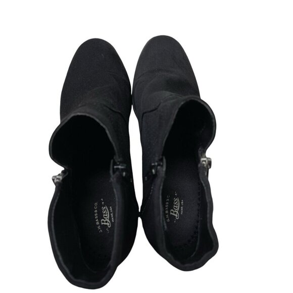 GH Bass Womens Maggie Black Micro Suede Side Zip Booties Boots Sz 9 - Picture 4 of 7